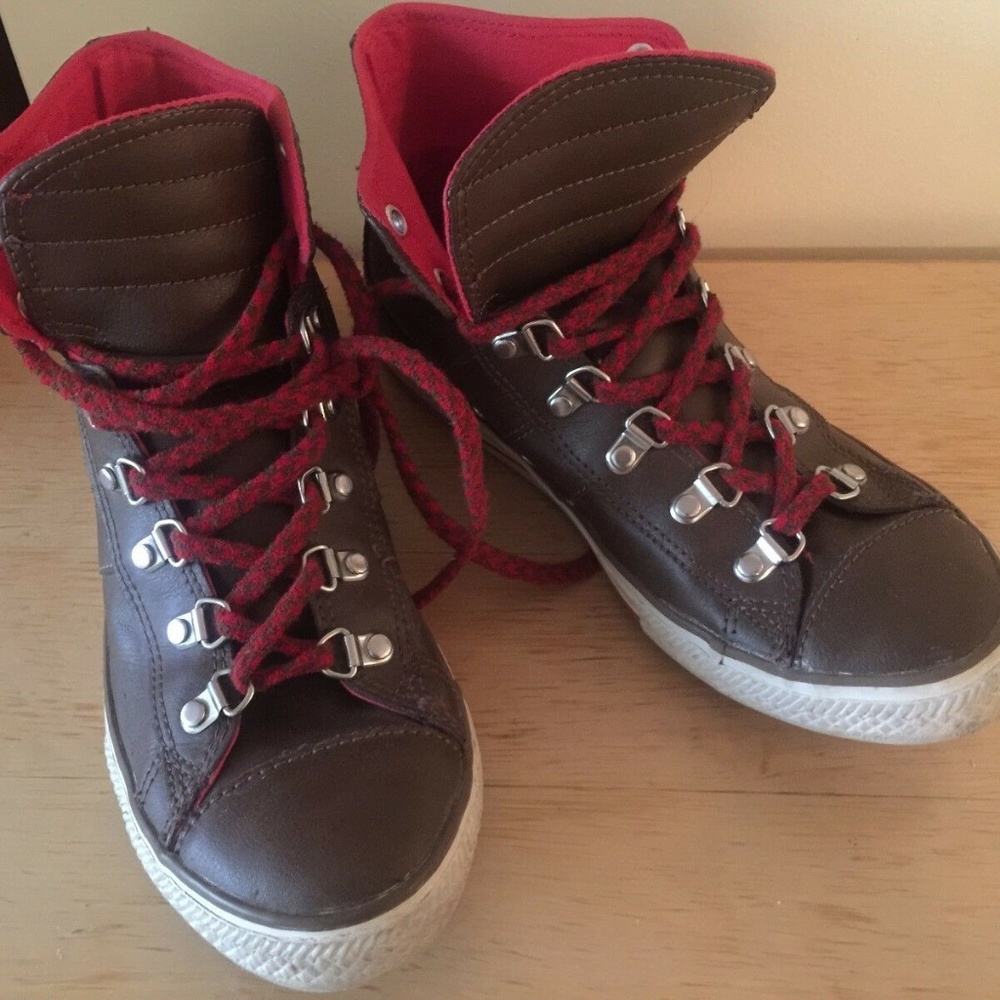 Converse Leather Brown Hiker Sneakers Hi Top 7